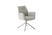 Armlehnstuhl >DIVERIA< (2-er Set) in Taupe, Polyester - 64x90x66cm (BxHxT)
