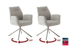 Armlehnstuhl >DIVERIA< (2-er Set) in Taupe,...