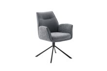 Armlehnstuhl >DIVERIA< (2-er Set) in Anthrazit, Polyester - 64x90x66cm (BxHxT)