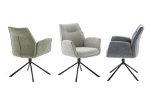 Armlehnstuhl >DIVERIA< (2-er Set) in Anthrazit, Polyester - 64x90x66cm (BxHxT)