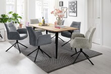 Armlehnstuhl >DIVERIA< (2-er Set) in Anthrazit, Polyester - 64x90x66cm (BxHxT)