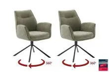 Armlehnstuhl >DIVERIA< (2-er Set) in Olive,...