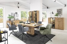 Armlehnstuhl >DIVERIA< (2-er Set) in Olive, Polyester - 64x90x66cm (BxHxT)