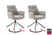 Armlehnstuhl >DIVERIA< (2-er Set) in Taupe,...