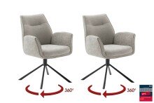 Armlehnstuhl >DIVERIA< (2-er Set) in Taupe,...