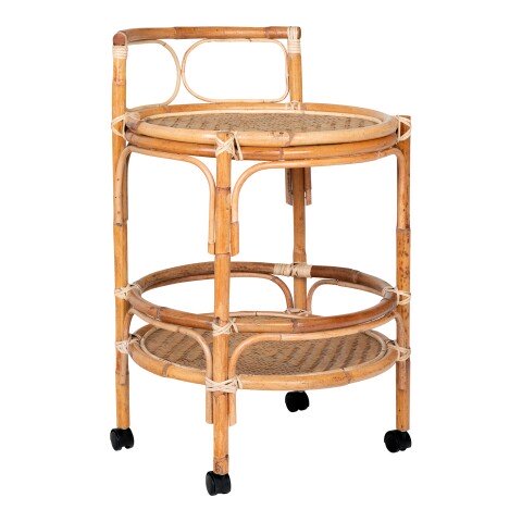Beistelltisch >Zaragoza< in Braun, Rattan - 55x87x55cm (BxHxT)