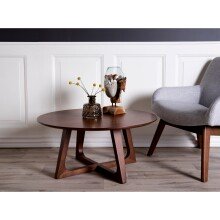 Couchtisch >Hellerup< in Braun, Nussbaum - 75x36x75cm (BxHxT)