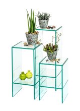 Blumenständer >7/196-00< in Klarglas, Glas - 41x25cm (HxD)