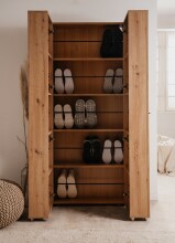 Schuhschrank >Lugo< in Dekor Artisan Oak - 74x181,5x34cm (BxHxT)