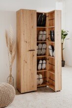 Schuhschrank >Lugo< in Dekor Artisan Oak - 74x181,5x34cm (BxHxT)