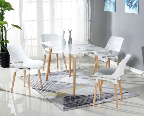 Esstisch >9/170-11< in Weiß lackiert, MDF - 120x76x80cm (BxHxT)