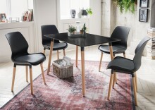 Esstisch >9/170-05< in Schwarz lackiert, MDF - 120x76x80cm (BxHxT)
