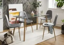 Esstisch >9/171< in Klarglas, Glas - 120x75x70cm...