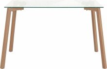 Esstisch >9/171< in Klarglas, Glas - 120x75x70cm (BxHxT)