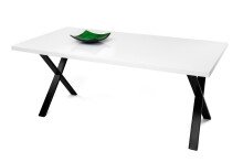 Esstisch >9188-11.05< in Weiß hochglanz, MDF - 180x75x90cm (BxHxT)