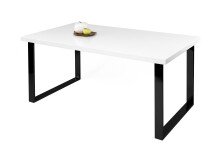 Esstisch >9192-11.05< in Weiß hochglanz, MDF...