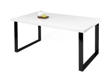 Esstisch >9193-11.05< in Weiß hochglanz, MDF - 160x75x90cm (BxHxT)