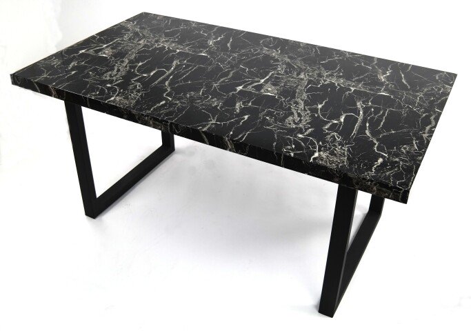Esstisch >9210-23< in Marmor schwarz, MDF - 140x75x90cm (BxHxT)