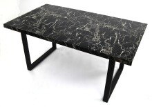 Esstisch >9210-23< in Marmor schwarz, MDF -...