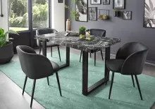 Esstisch >9220-23< in Marmor Schwarz, MDF -...