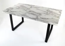 Esstisch >9230-19< in Marmor weiß, MDF -...