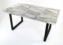 Esstisch >9230-19< in Marmor weiß, MDF - 180x75x90cm (BxHxT)