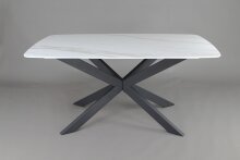 Esstisch >9240-19< in Weiß matt, Keramik - 160x76x89cm (BxHxT)