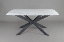 Esstisch >9240-19< in Weiß matt, Keramik -...