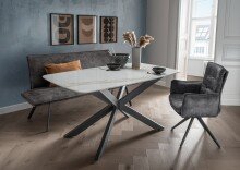 Esstisch >9240-19< in Weiß matt, Keramik -...