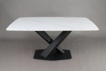 Esstisch >9250-19< in weiß matt, Keramik - 160x74x89cm (BxHxT)