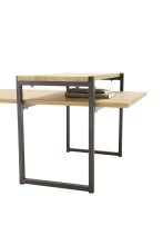 Couchtisch >Elliot< in Eiche, Metall schwarz - 118x48x64cm (BxHxT)