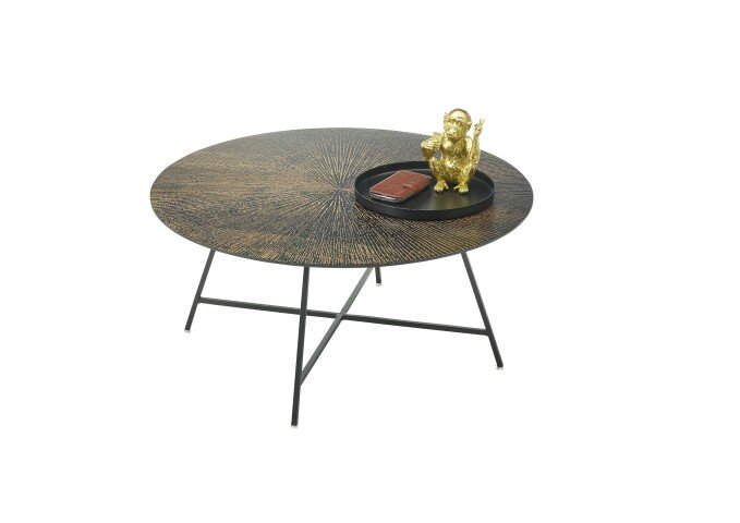 Couchtisch >Hilal< in braun, schwarz, MDF und Metall - 40x75cm (HxD)