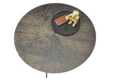 Couchtisch >Hilal< in braun, schwarz, MDF und Metall - 40x75cm (HxD)
