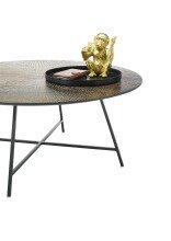 Couchtisch >Hilal< in braun, schwarz, MDF und Metall - 40x75cm (HxD)