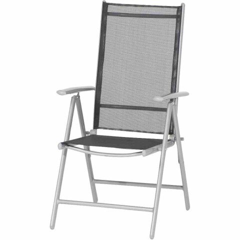 Gartenstuhl >Saturn< in silber, schwarz - 67x108x56 (BxHxT)