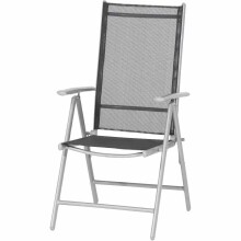 Gartenstuhl >Saturn< in silber, schwarz - 67x108x56 (BxHxT)