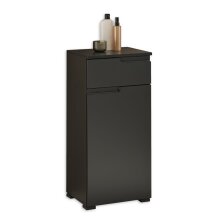 Badezimmer-Set "Spice" schwarz matt (5tlg.) mit Hochschrank, Waschbeckenunterschrank, Spiegelschrank, Kommode und Hängeschrank - 170 x 191 x 32 cm (B/H/T)