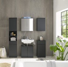 Badezimmer-Set "Spice" schwarz matt (5tlg.) mit...