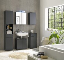 Badezimmer-Set "Spice" schwarz matt (5tlg.) mit...