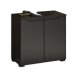 Badezimmer-Set "Spice" schwarz matt (5tlg.) mit Hochschrank, Waschbeckenunterschrank, Spiegelschrank, Kommode und Hängeschrank - 170 x 191 x 32 cm (B/H/T)