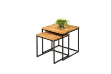 Couchtisch >2047< in Eiche, Gestell Metall - 45x47x45cm (BxHxT)