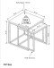 Couchtisch >2047< in Eiche, Gestell Metall - 45x47x45cm (BxHxT)