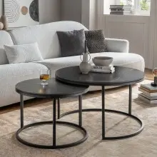 Couchtisch >2165-05< in matt schwarz, Keramik -...