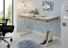 Schreibtisch >BUKAREST< in weiß, MDF - 120x75x60cm (BxHxT)