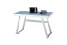 Schreibtisch >TIFLIS< in weiß, Glas/ Metall - 140x75x60cm (BxHxT)