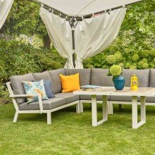 Pavillon >Berlino< in grau, weiß - 400x305x400 (BxHxT)