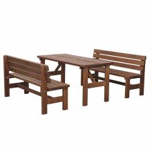 Gartentisch >Tessin< in dunkel lasiert, Kiefernholz - 150x74x73cm (BxHxT)
