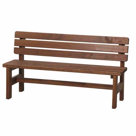 Gartenbank >Tessin< in dunkel lasiert, Kiefernholz - 150x80x51cm (BxHxT)