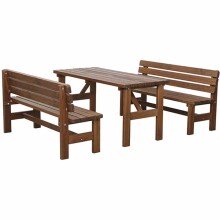 Gartenbank >Tessin< in dunkel lasiert, Kiefernholz - 150x80x51cm (BxHxT)