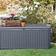 Kissenbox >Sumatra< in anthrazit, Kunststoff - 145x64x72cm (BxHxT)